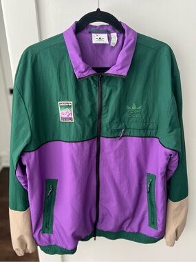 Retro Adidas Original Purple/Green/Beige Jacket